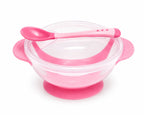 طبق طعام للبيبي بقاعدة شفط مع غطاء ومعلقة – مانع للانزلاق Baby Suction Bowl with Lid & Spoon – Non-Slip Feeding Set