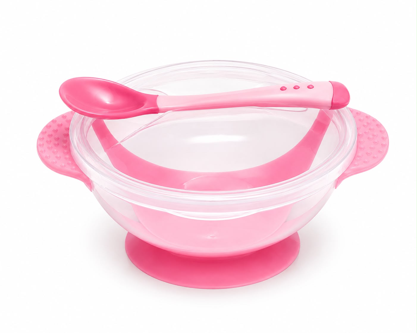 طبق طعام للبيبي بقاعدة شفط مع غطاء ومعلقة – مانع للانزلاق Baby Suction Bowl with Lid & Spoon – Non-Slip Feeding Set