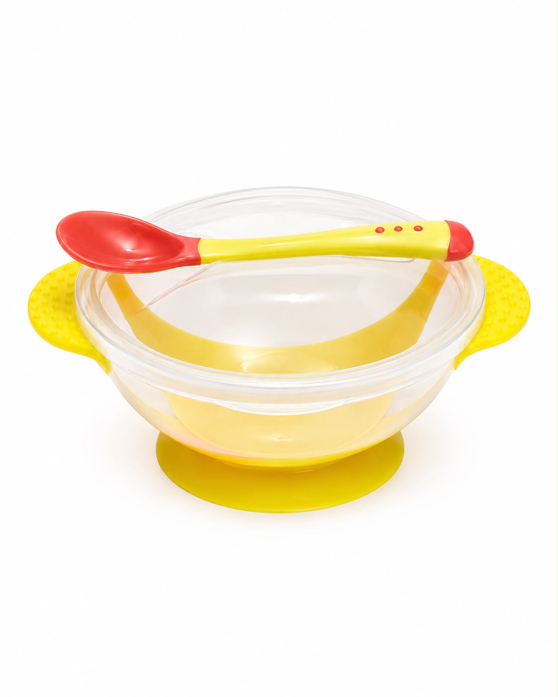 طبق طعام للبيبي بقاعدة شفط مع غطاء ومعلقة – مانع للانزلاق Baby Suction Bowl with Lid & Spoon – Non-Slip Feeding Set
